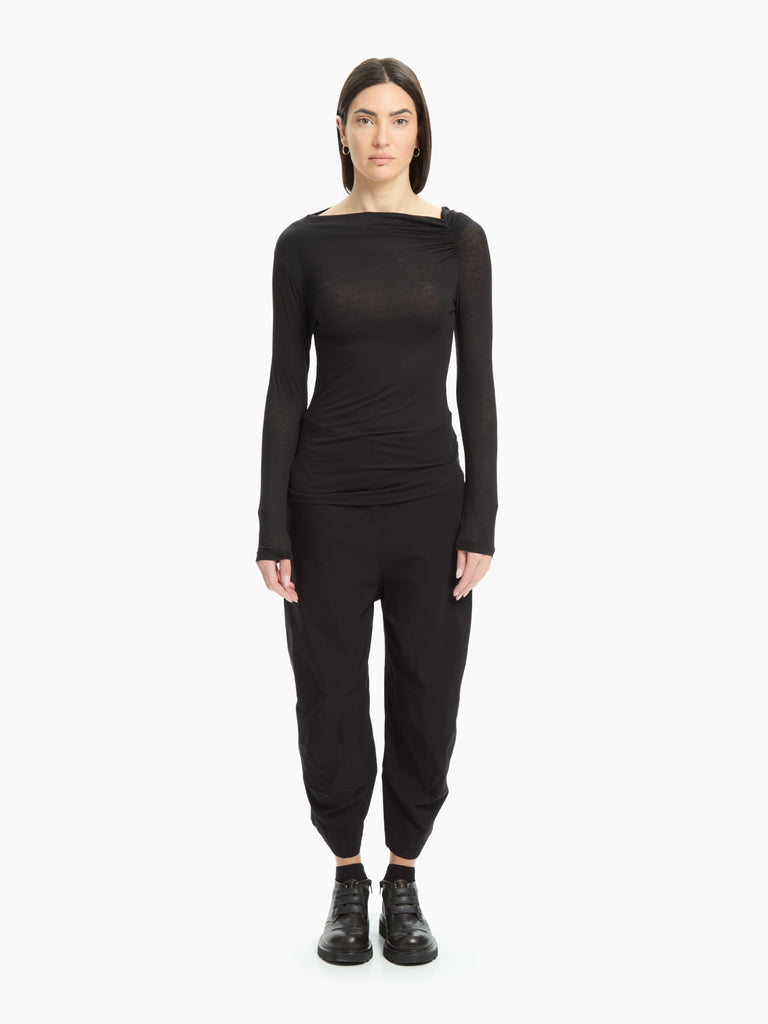 IXOS Top con drappeggio NERO