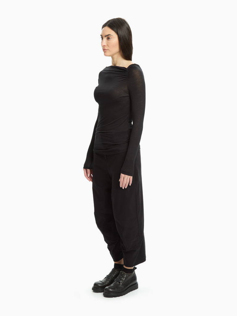 IXOS Top con drappeggio NERO