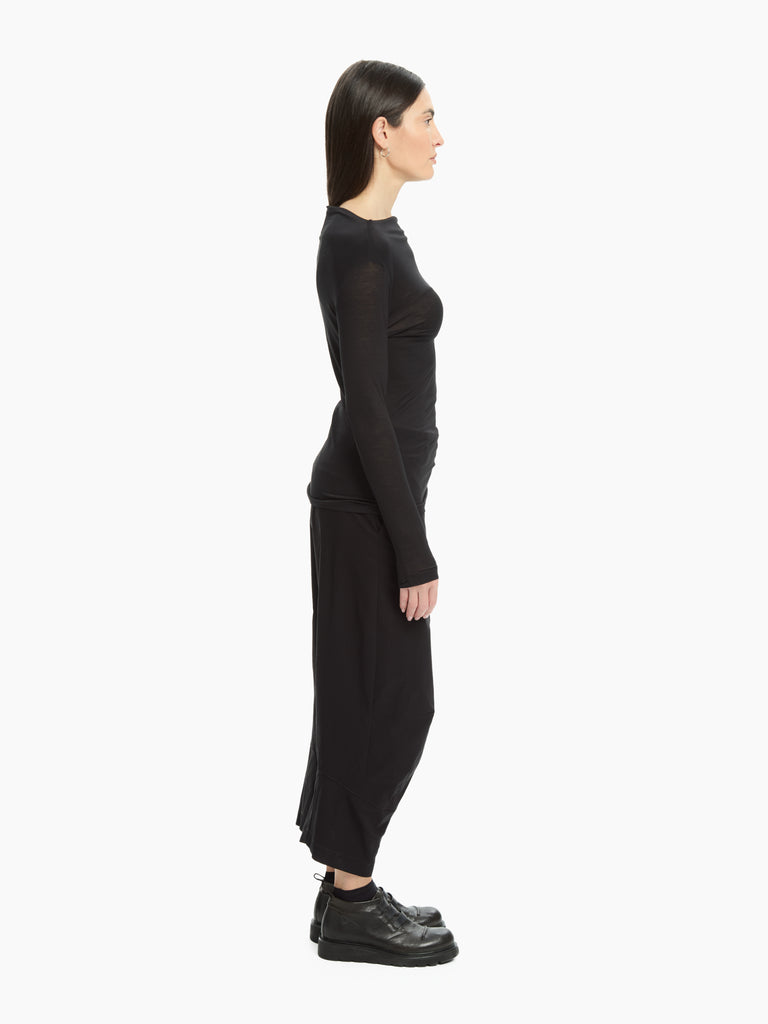 IXOS Top con drappeggio NERO