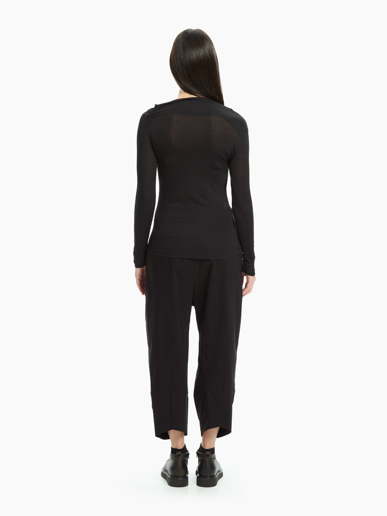 IXOS Top con drappeggio NERO