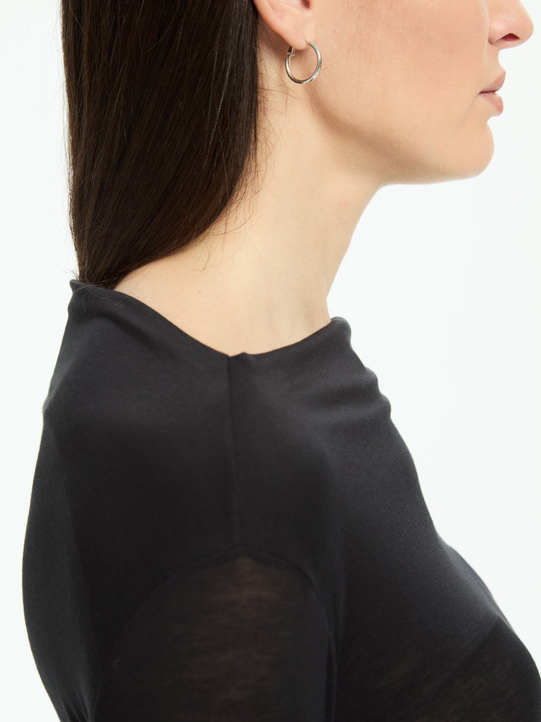 IXOS Top con drappeggio NERO