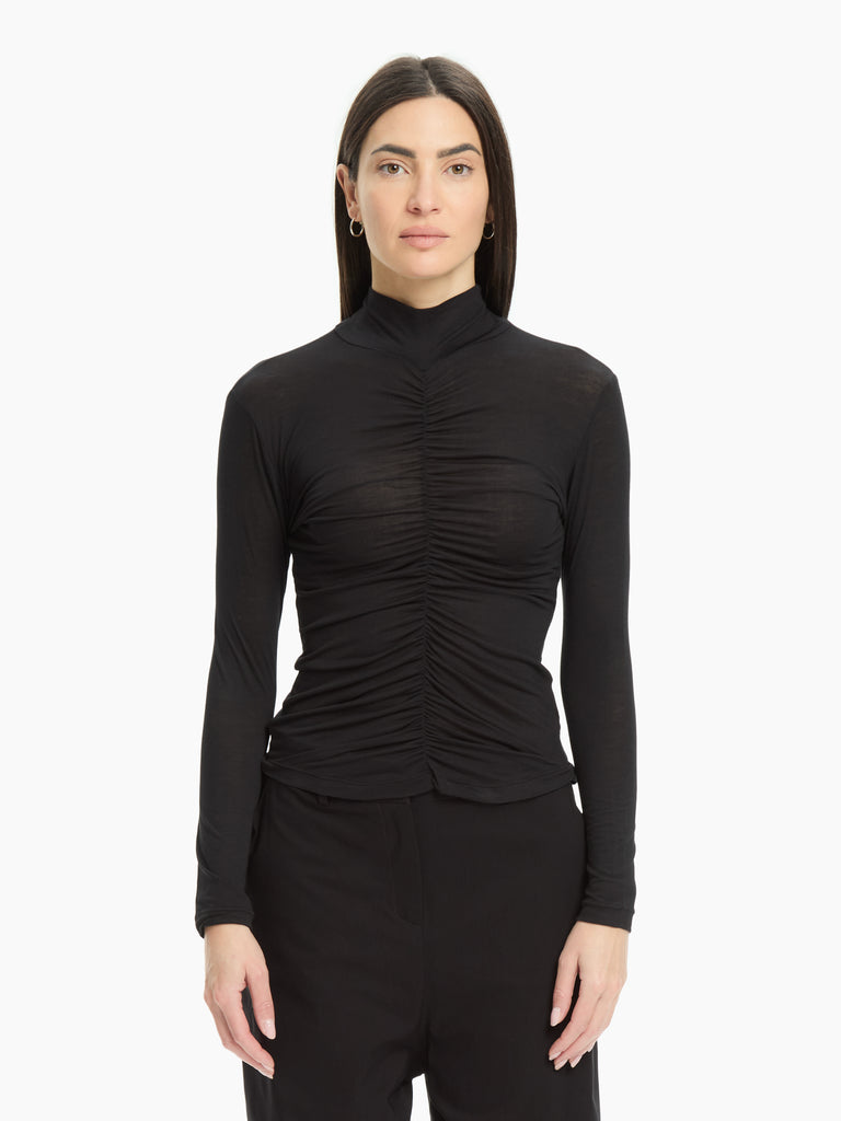 IXOS Top con drappeggio NERO