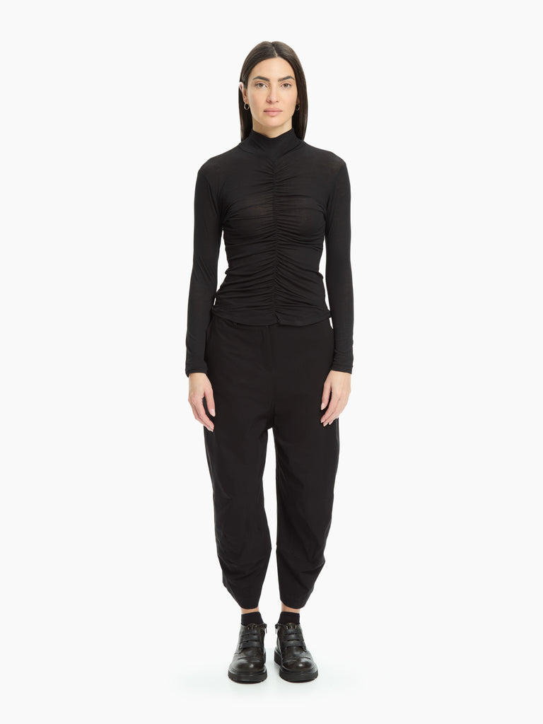 IXOS Top con drappeggio NERO