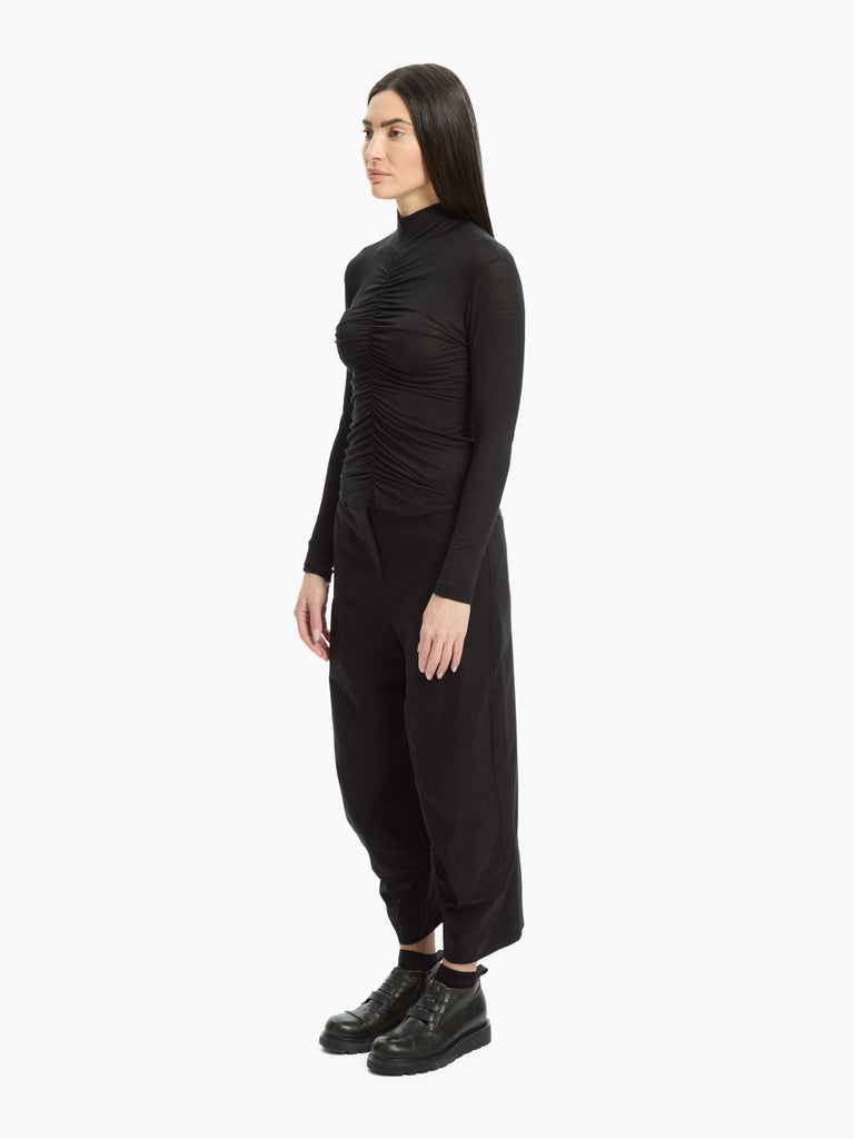 IXOS Top con drappeggio NERO