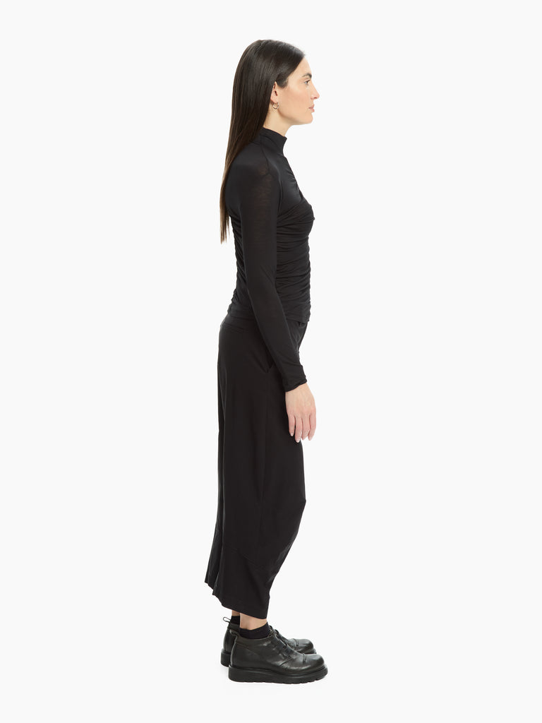 IXOS Top con drappeggio NERO