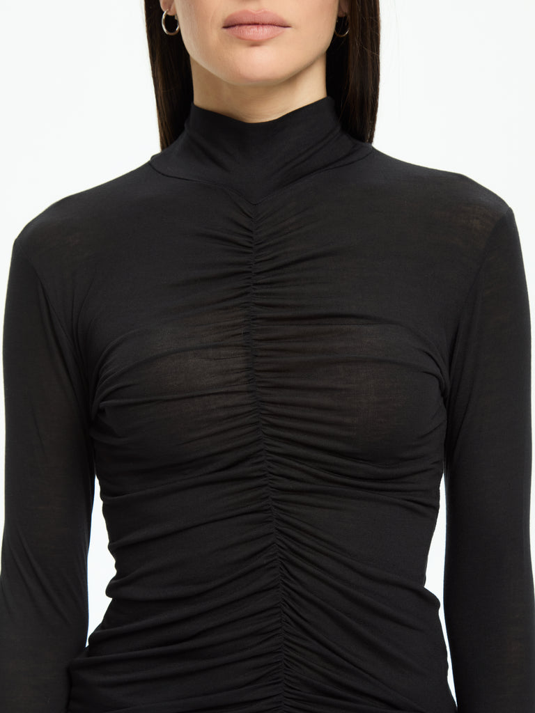 IXOS Top con drappeggio NERO