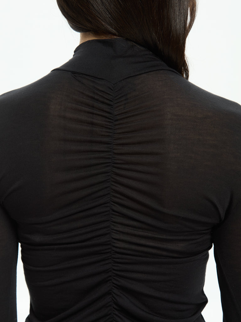 IXOS Top con drappeggio NERO