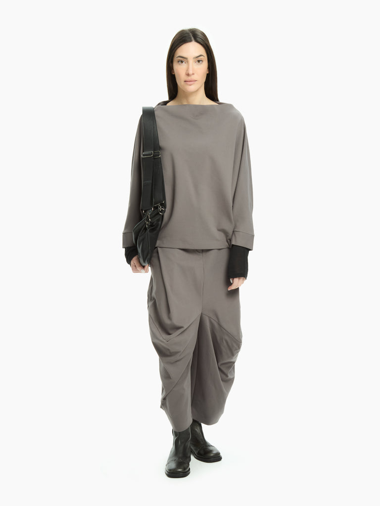 IXOS Maglia ampia con scollo morbido NERO