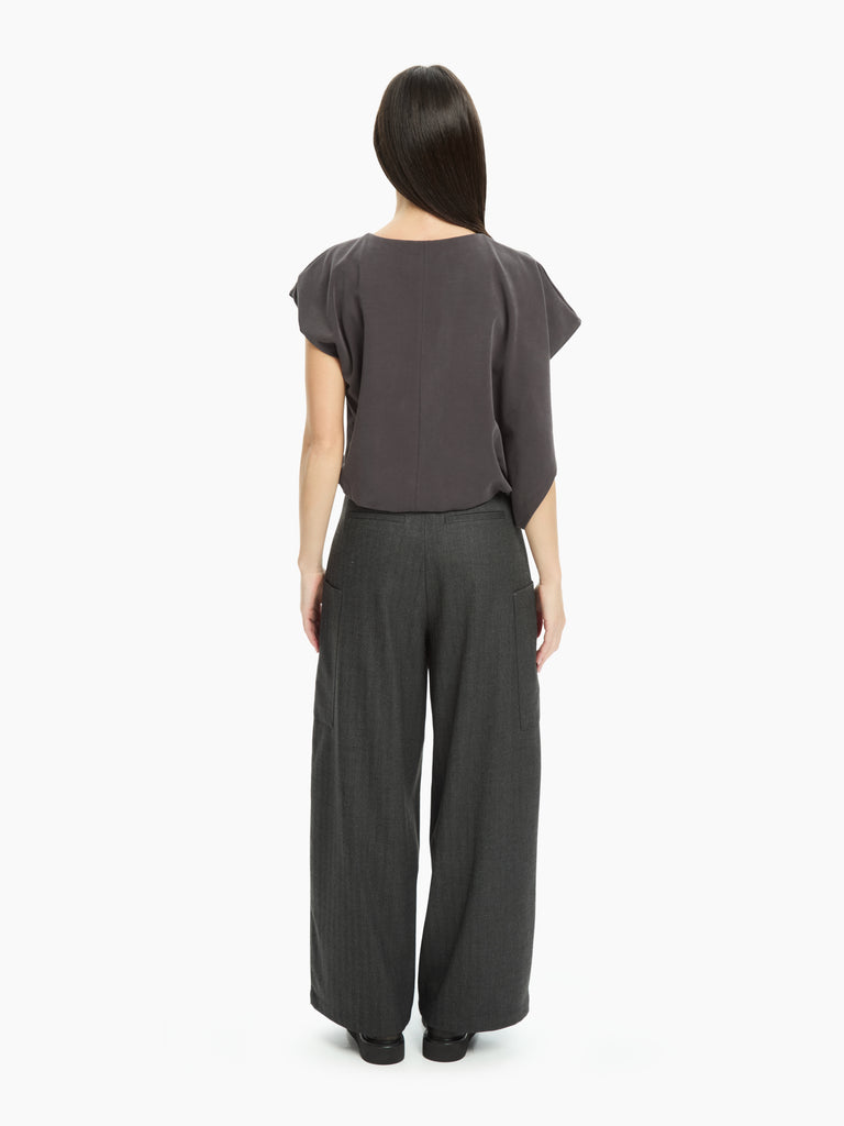 IXOS Top asimmetrico NERO