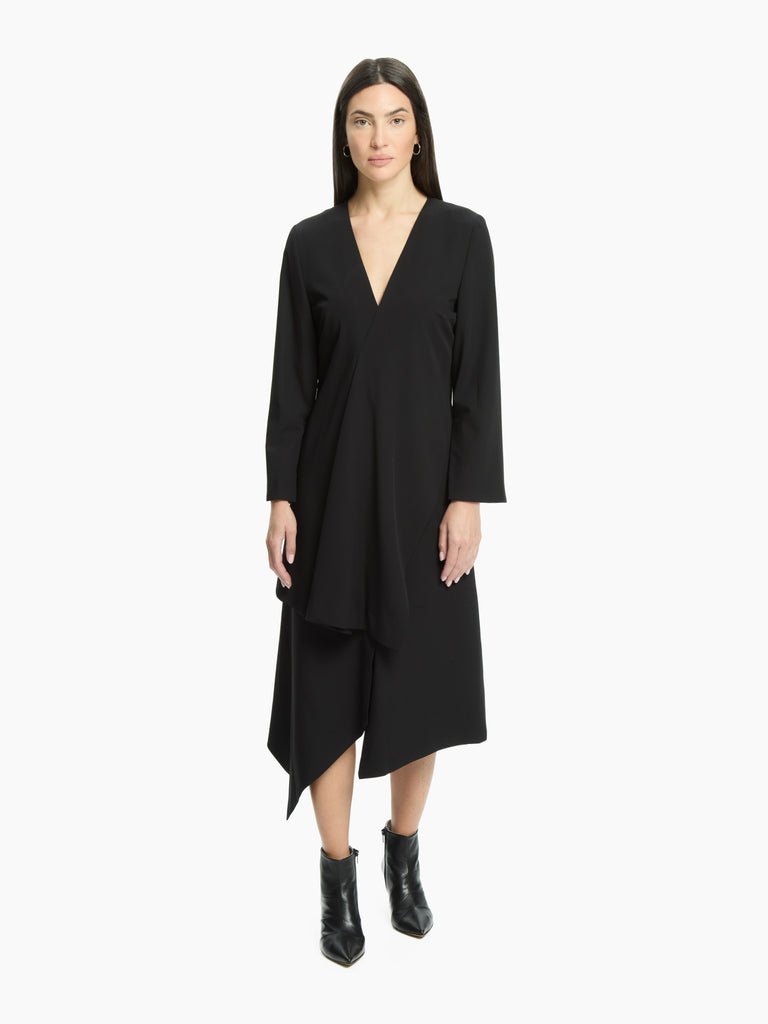 IXOS Abito con drappeggio asimmetrico NERO