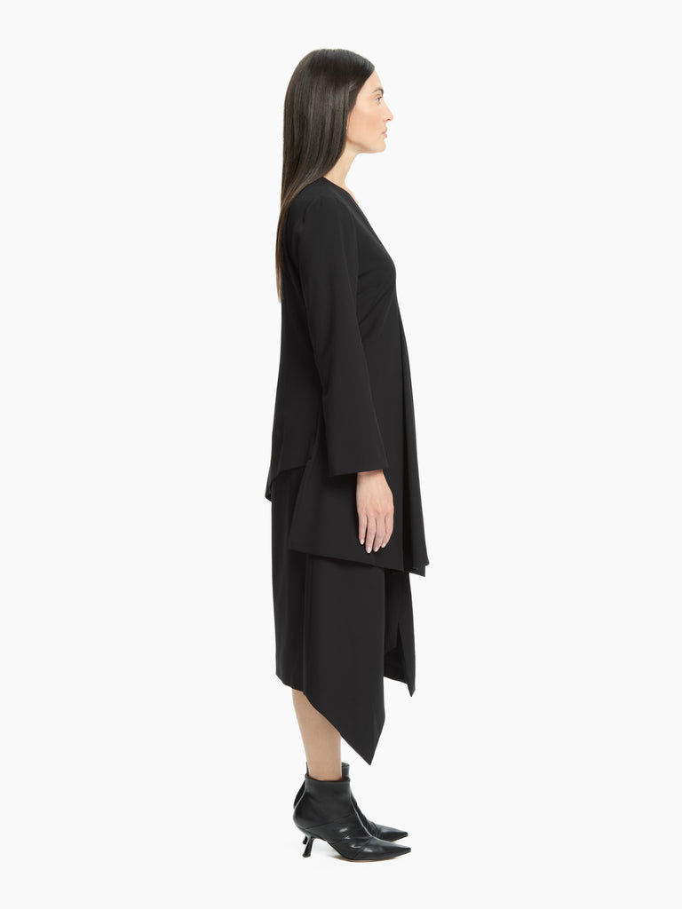 IXOS Abito con drappeggio asimmetrico NERO