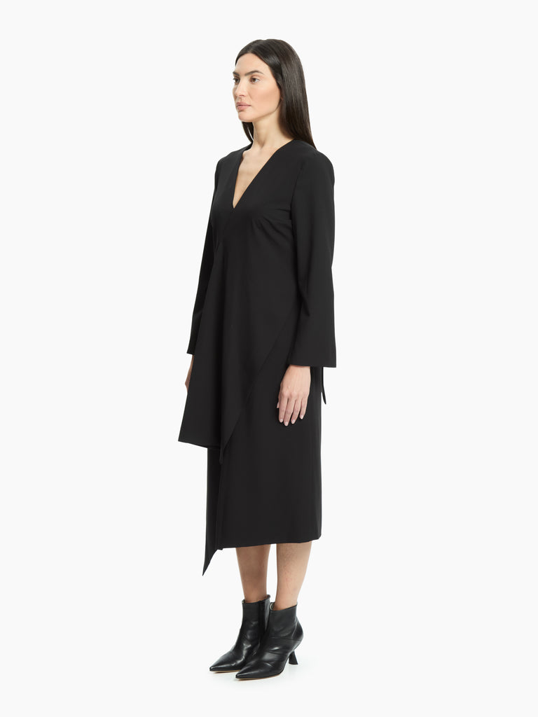 IXOS Abito con drappeggio asimmetrico NERO