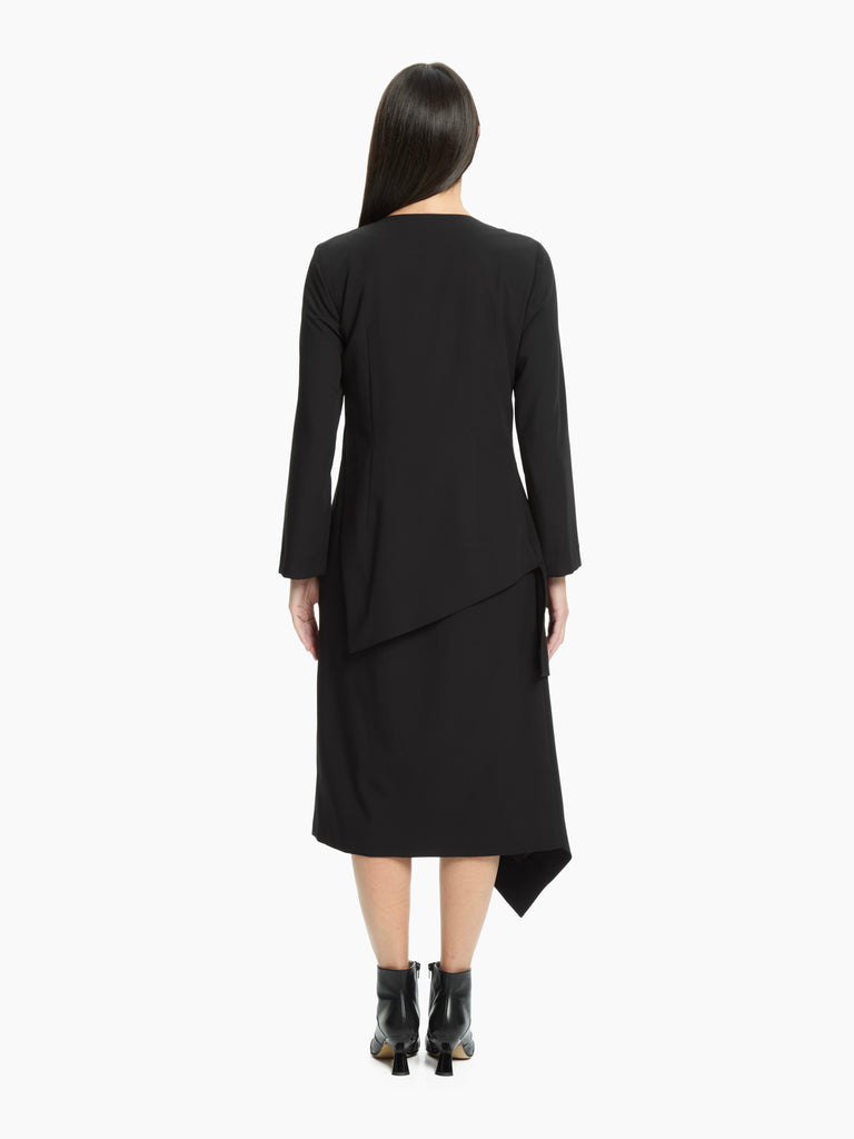 IXOS Abito con drappeggio asimmetrico NERO