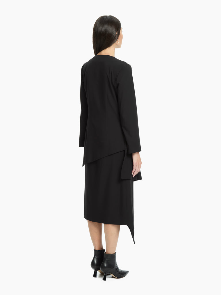 IXOS Abito con drappeggio asimmetrico NERO