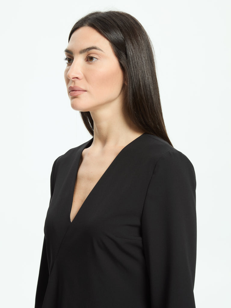 IXOS Abito con drappeggio asimmetrico NERO