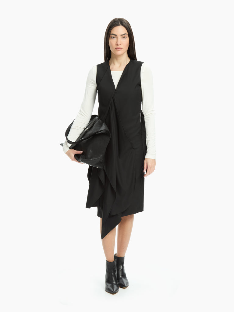 IXOS Abito con drappeggio frontale NERO