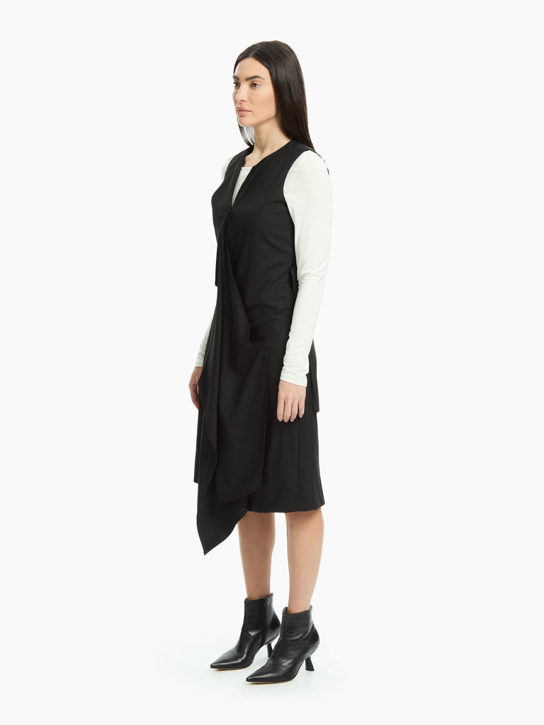 IXOS Abito con drappeggio frontale NERO