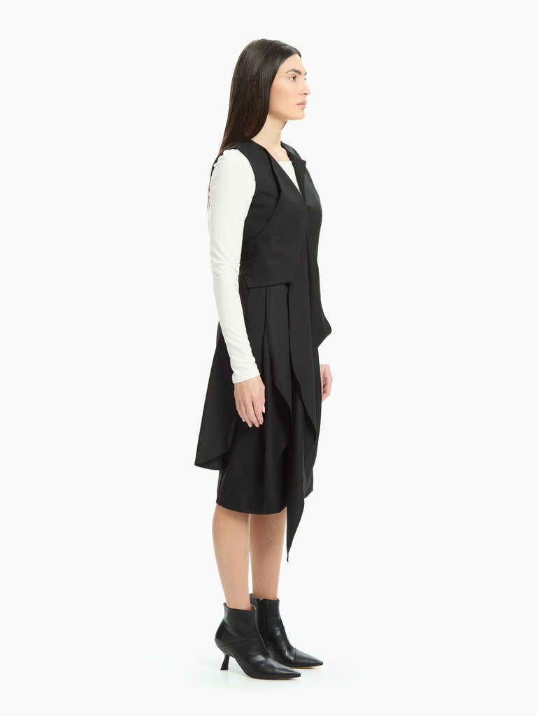 IXOS Abito con drappeggio frontale NERO