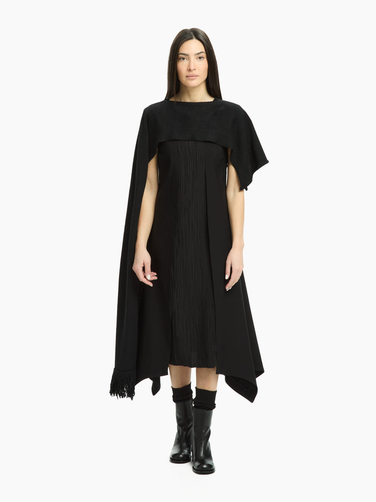 IXOS Abito con pannello plissè NERO