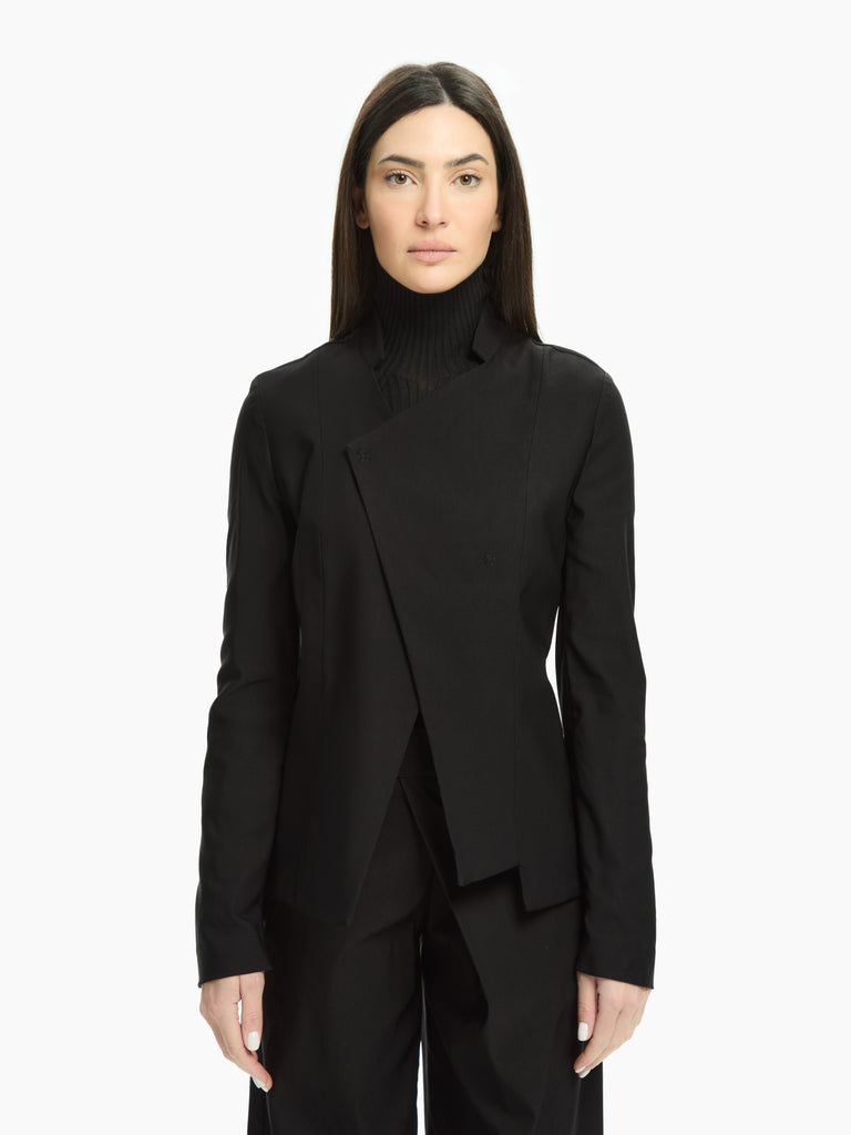 IXOS Giacca asimmetrica dalla linea scultorea NERO