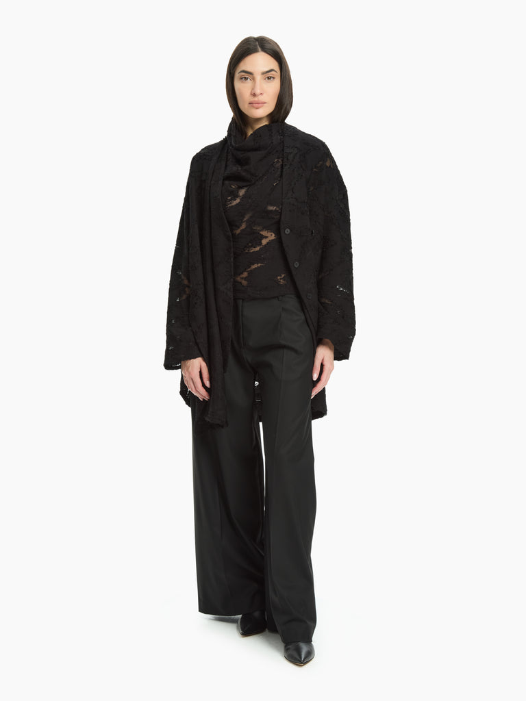 IXOS Giacca lunga con collo sciallato NERO