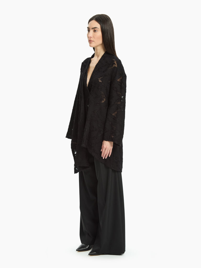 IXOS Giacca lunga con collo sciallato NERO