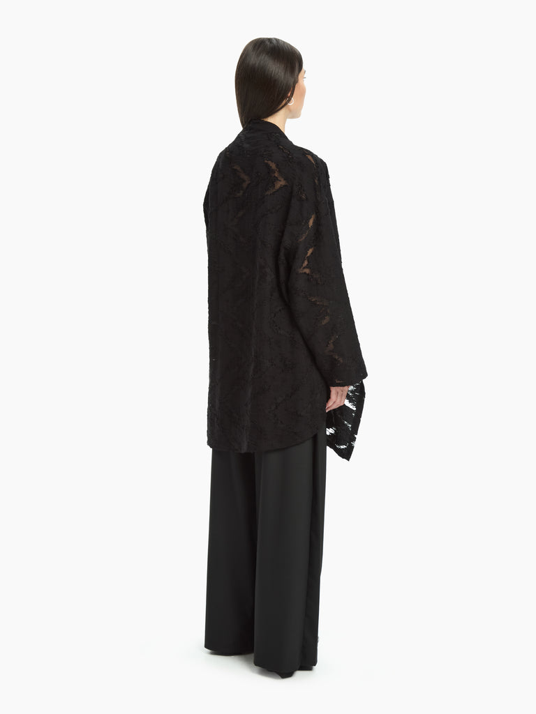 IXOS Giacca lunga con collo sciallato NERO