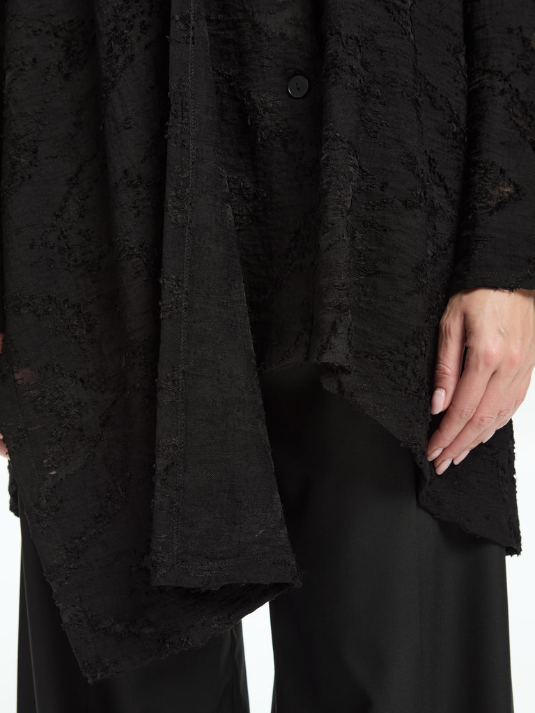 IXOS Giacca lunga con collo sciallato NERO