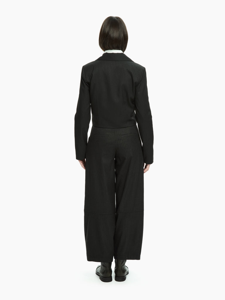 IXOS Giacca cropped gessata GRIGIO