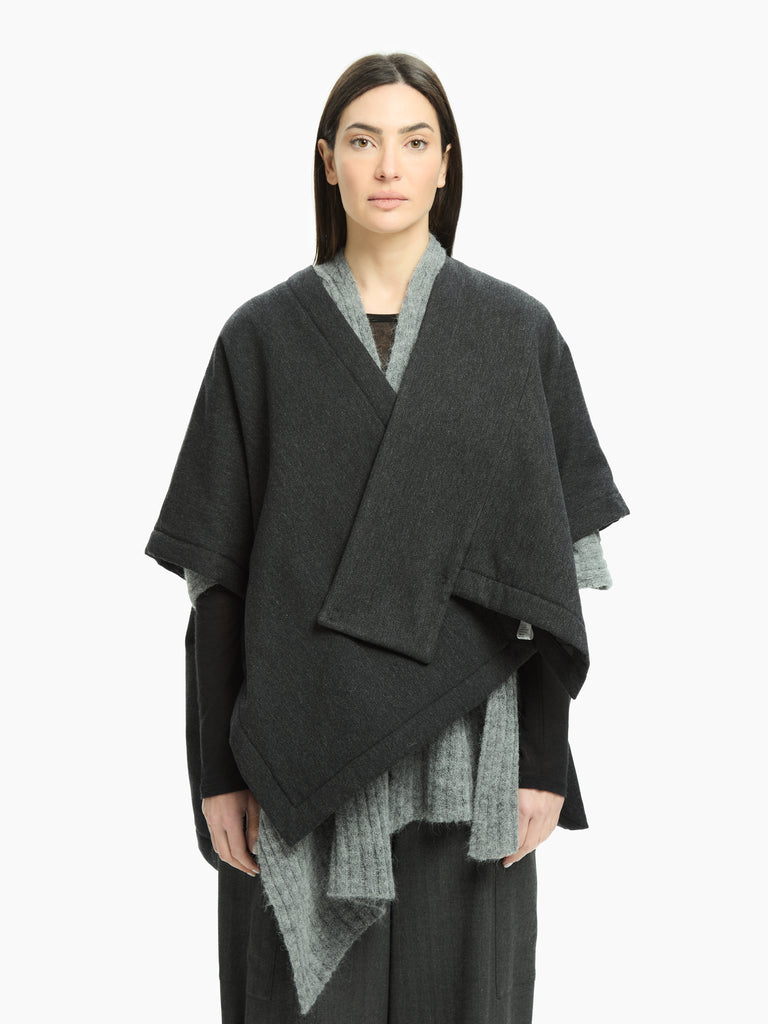 IXOS Giacca poncho in misto lana GRIGIO