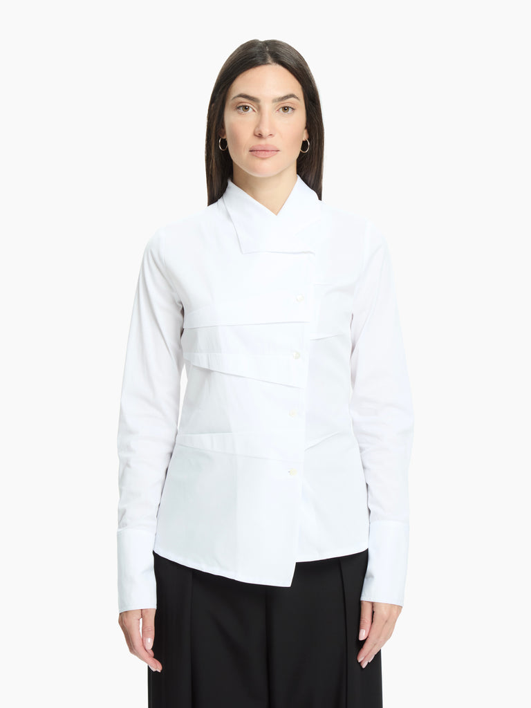 IXOS Camicia con pannelli sovrapposti BIANCO