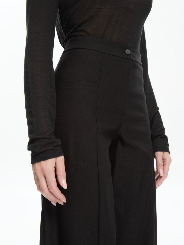 IXOS Pantalone ampio con cuciture strutturali NERO