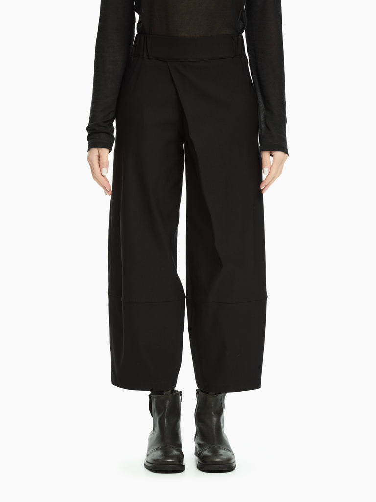 IXOS Pantalone cropped a gambia ampia NERO