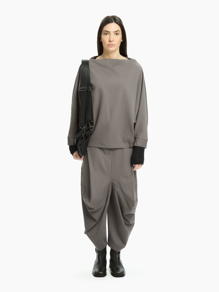 IXOS Pantalone morbido con pieghe NERO