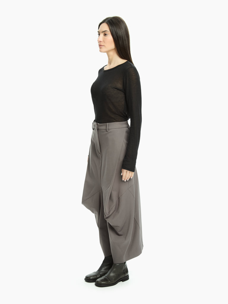 IXOS Pantalone morbido con pieghe NERO