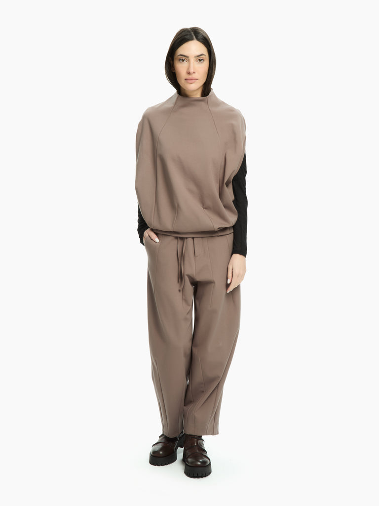 IXOS Pantalone morbido con coulisse TORTORA