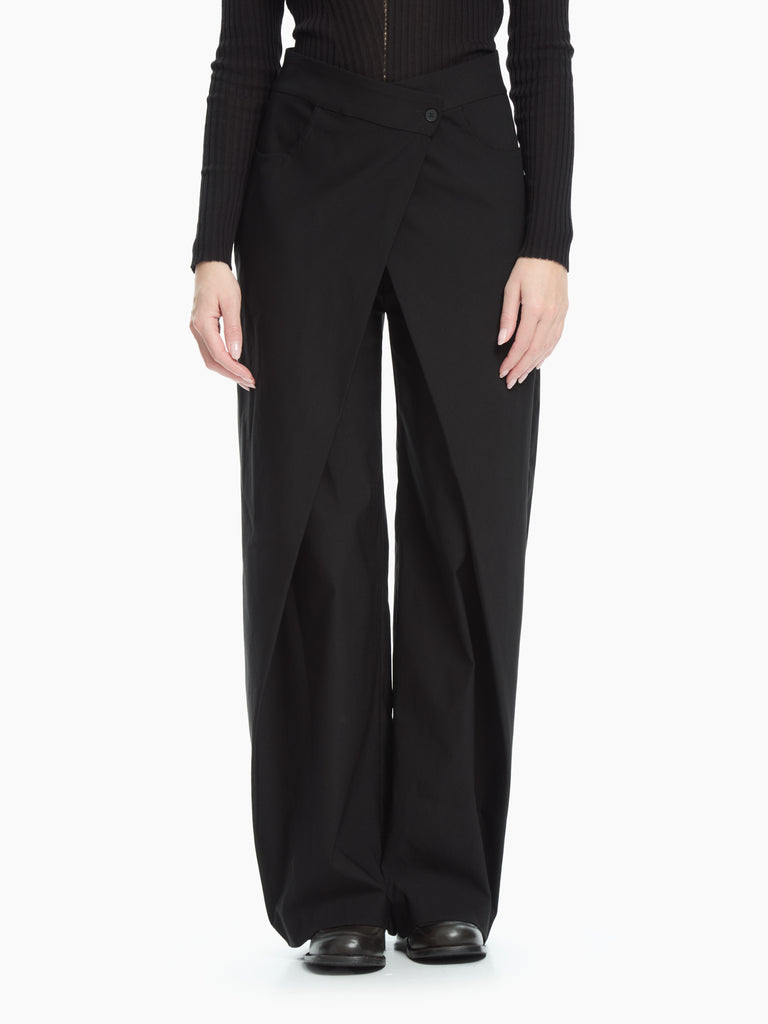 IXOS Pantalone ampio con pannello asimmetrico NERO