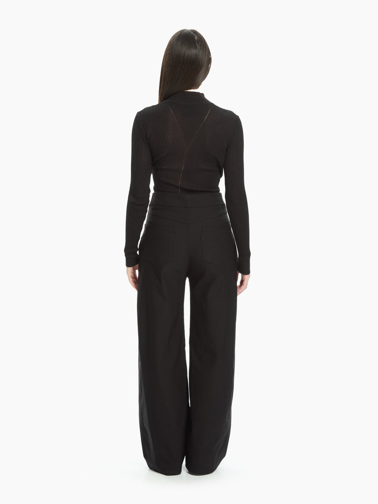 IXOS Pantalone ampio con pannello asimmetrico NERO