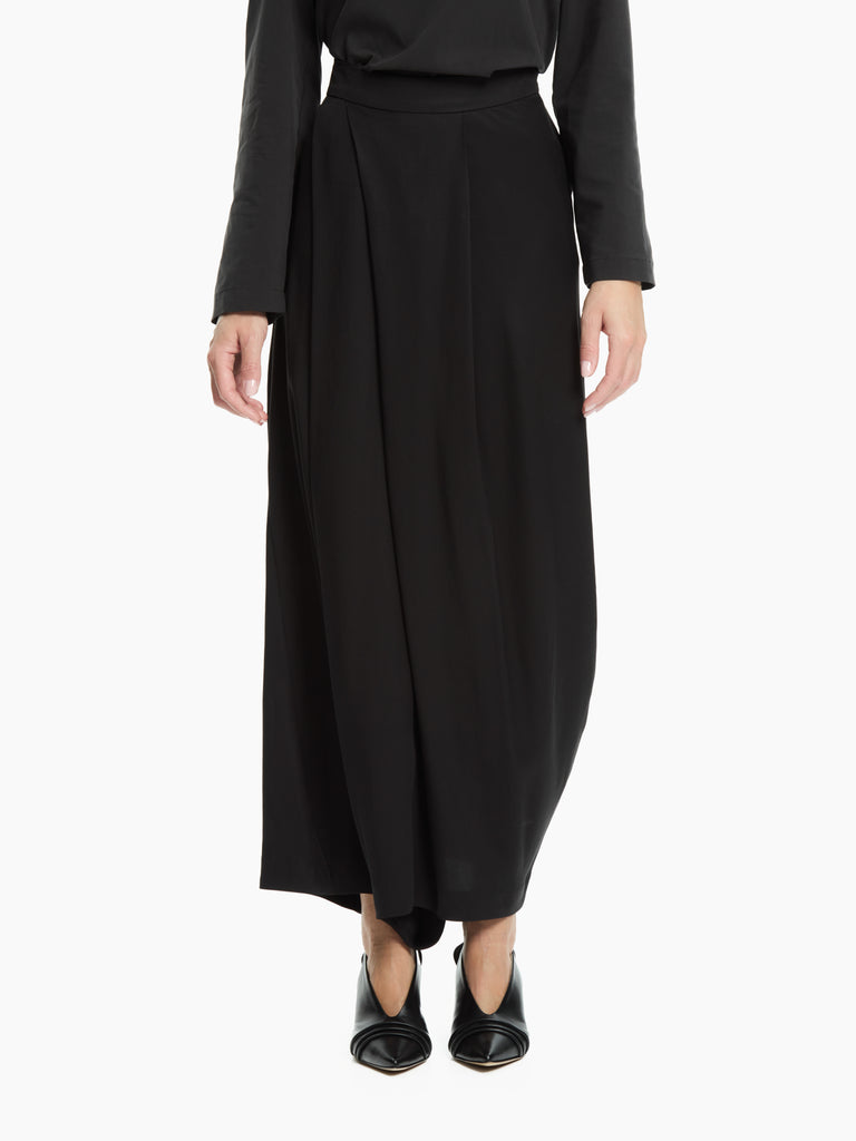 IXOS Gonna lunga con drappeggio NERO