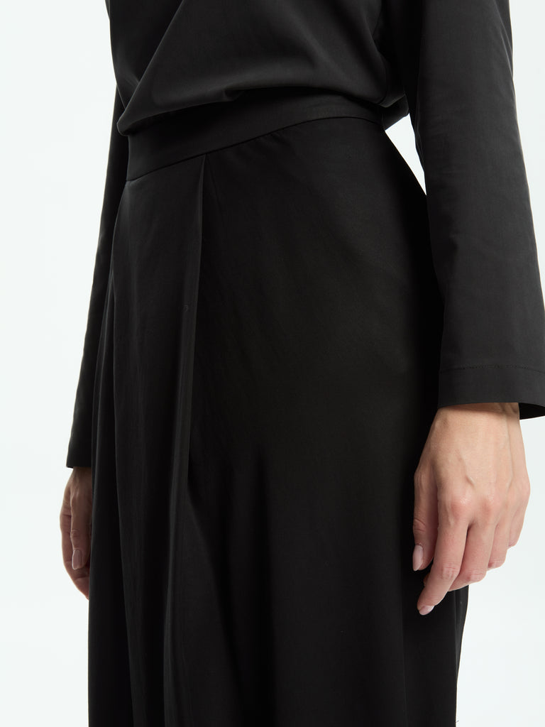 IXOS Gonna lunga con drappeggio NERO