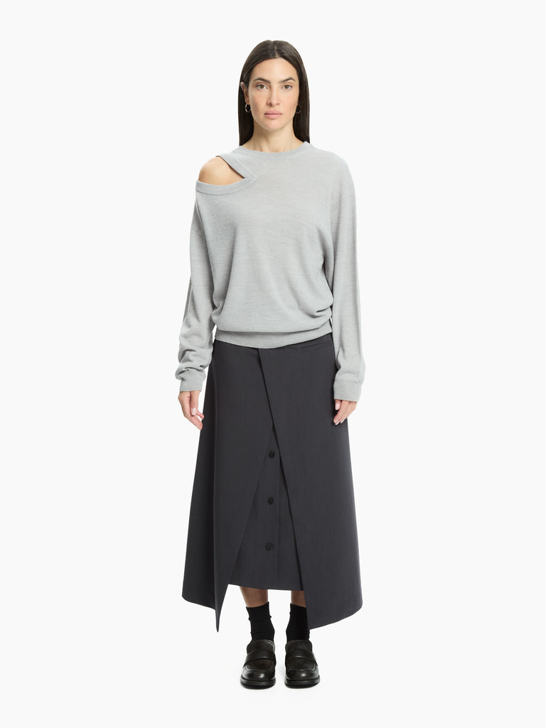 IXOS Gonna con pannello sovrapposto GRIGIO