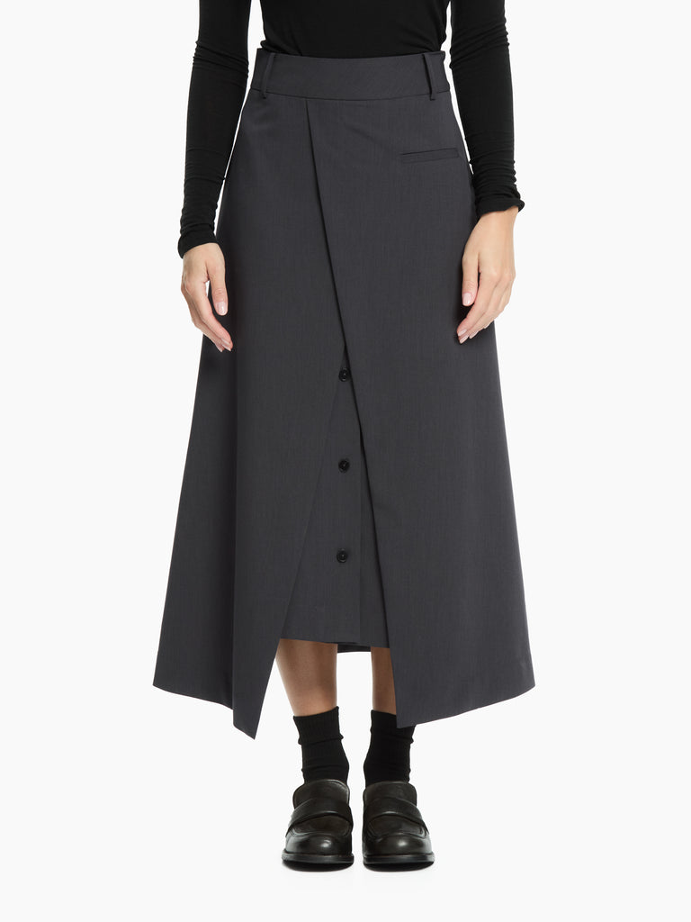 IXOS Gonna con pannello sovrapposto GRIGIO