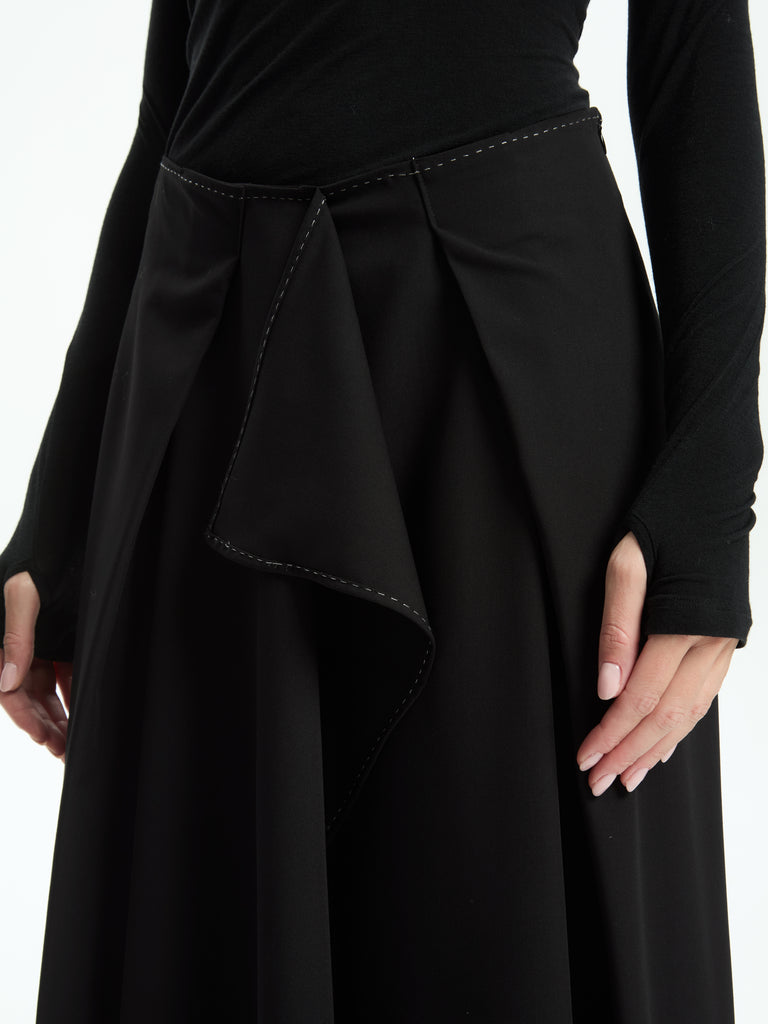 IXOS Gonna con drappeggio  NERO