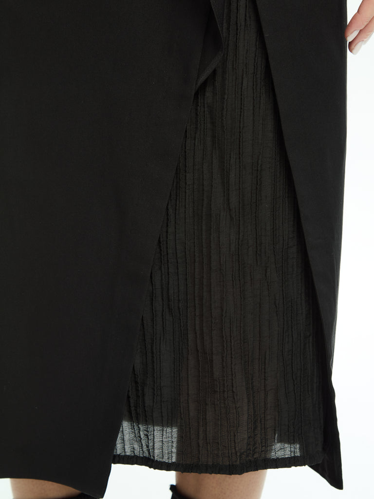 IXOS Gonna mini con pannello drappeggiato NERO