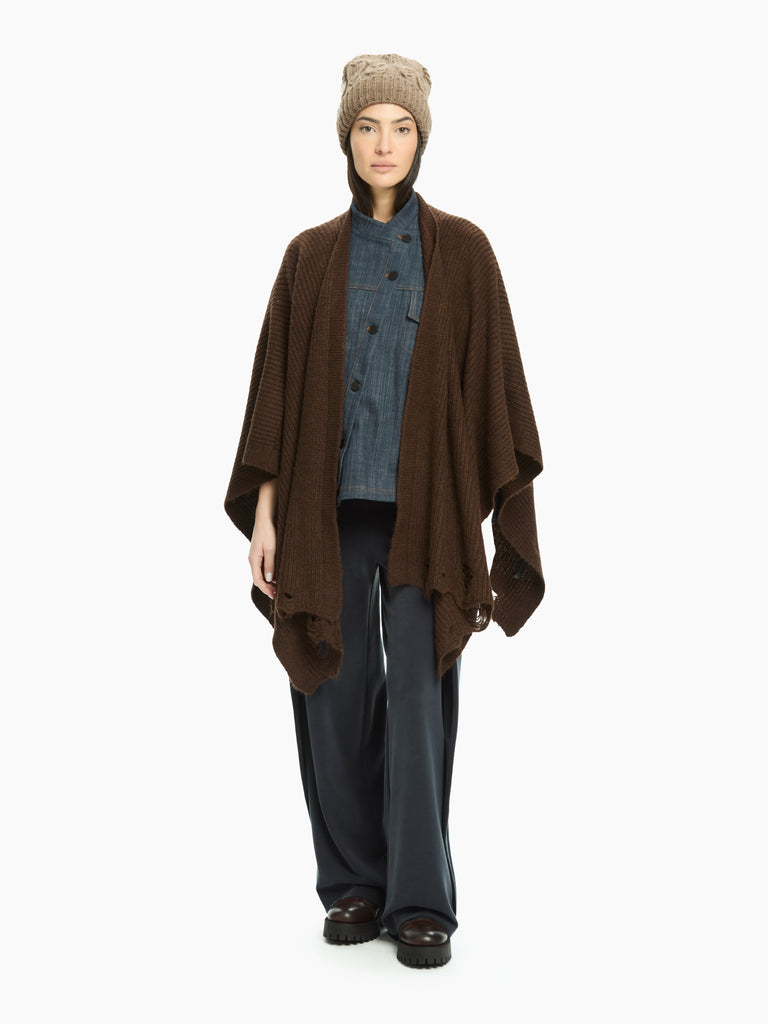 IXOS Mantella in maglia destrutturata MARRONE