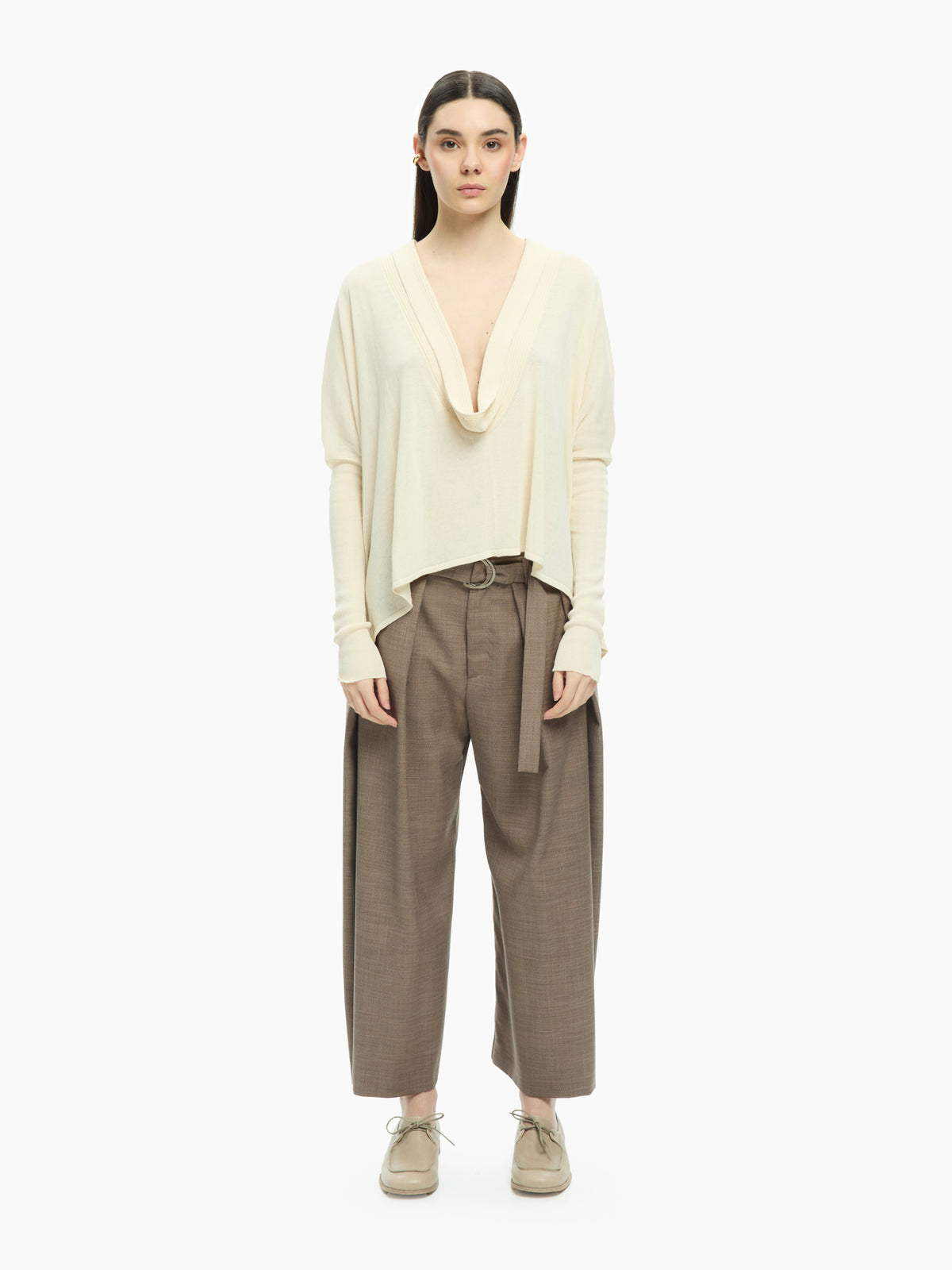 IXOS Maglia con scollo drappeggiato BEIGE