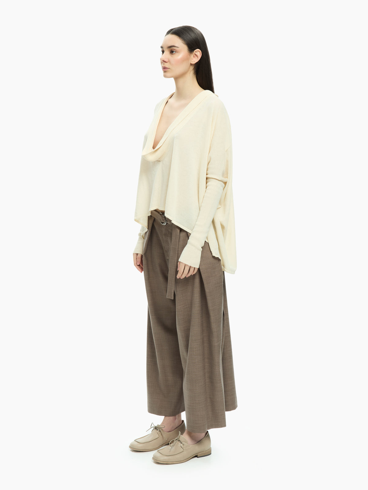 IXOS Maglia con scollo drappeggiato BEIGE