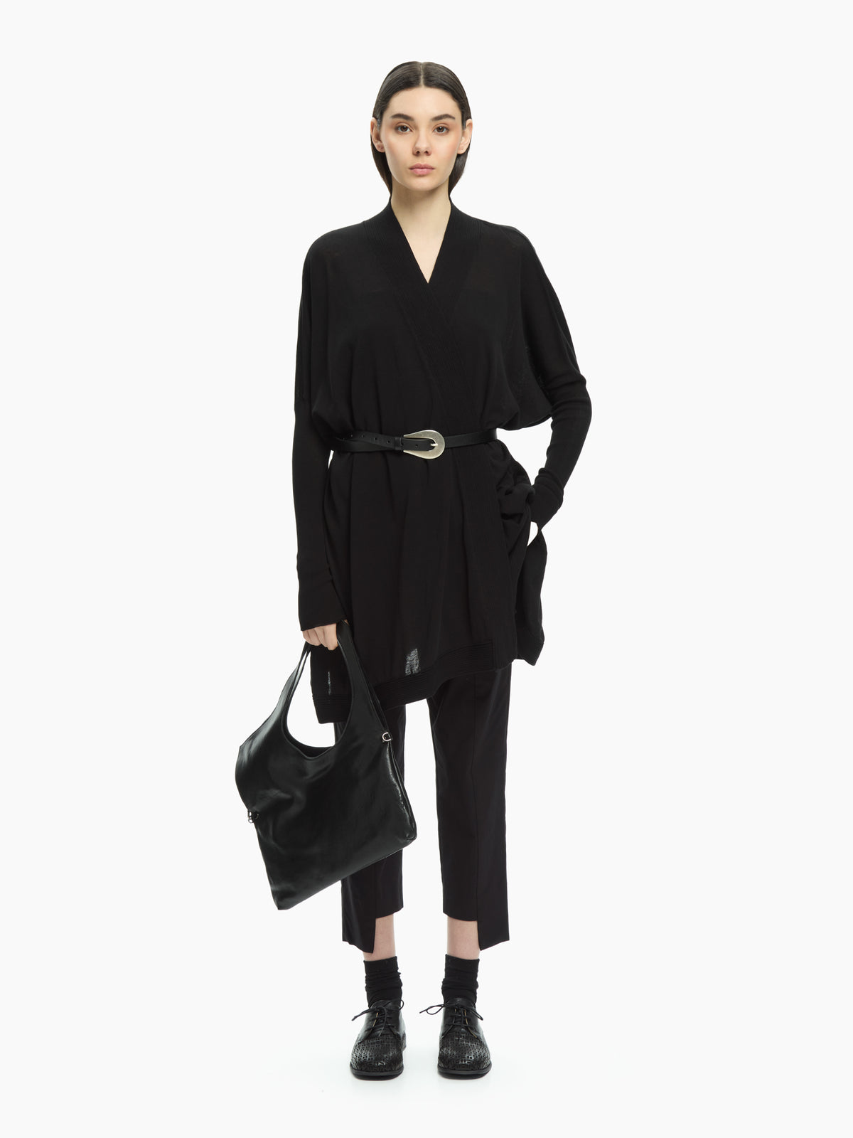 IXOS Maglia ampia con scollo NERO