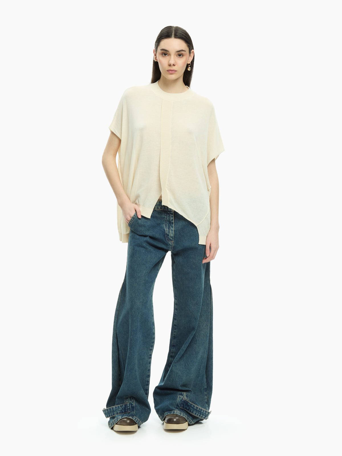 IXOS Maglia oversize a coste BEIGE