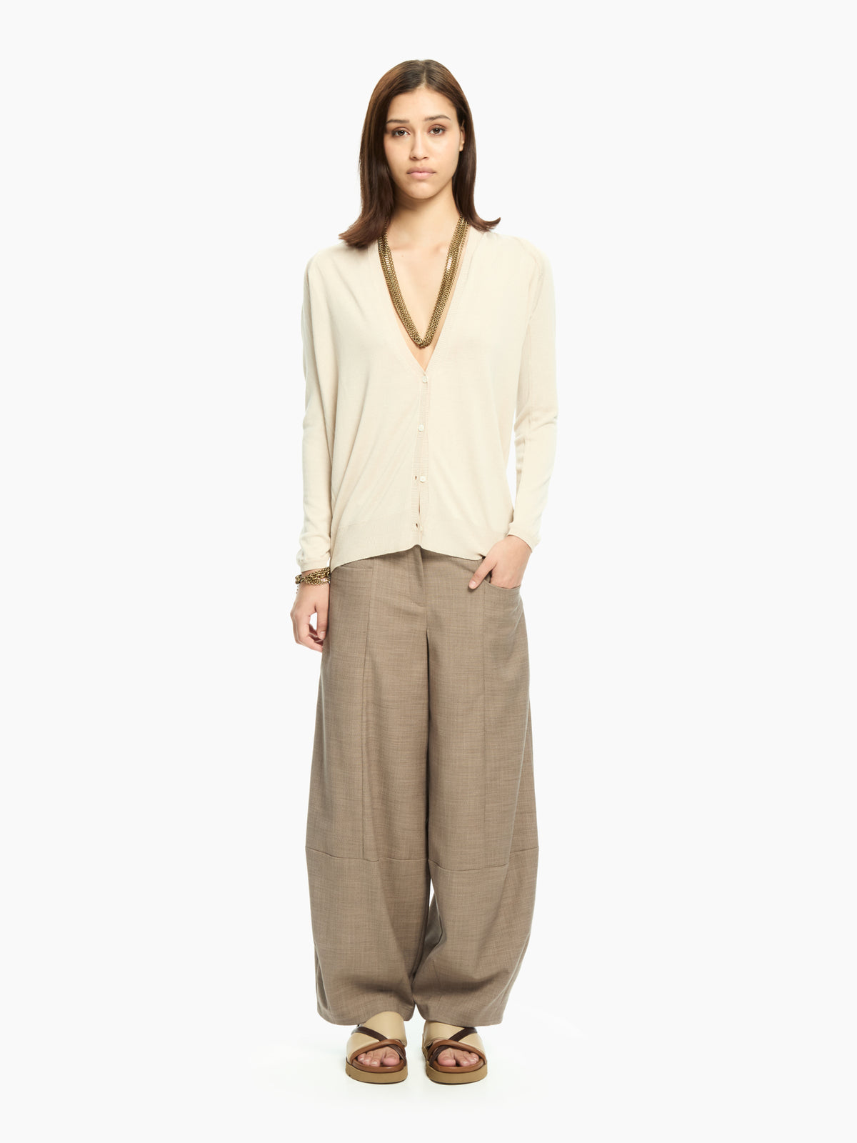 IXOS Cardigan con scollo profondo  BEIGE